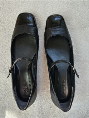 Black Mary Jane Flats with Patent Cap Toe - Cole Haan